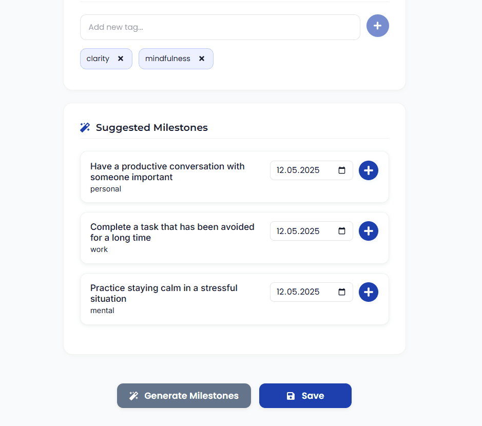 Intelligent milestone recommendations